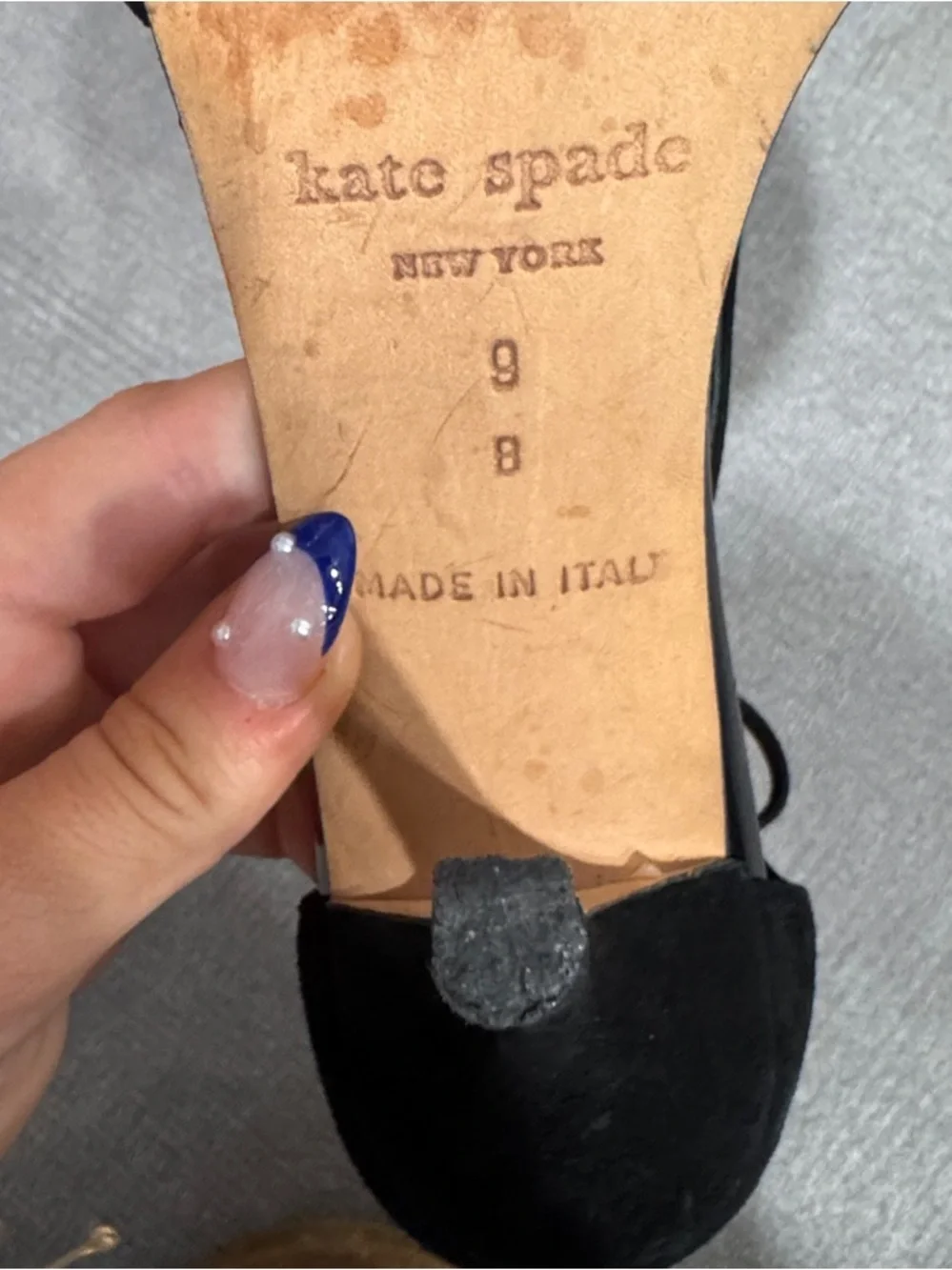 Kate Spade Black Velvet Cut Out Black Lace-Up Open-Toe Women's Heels Size 8